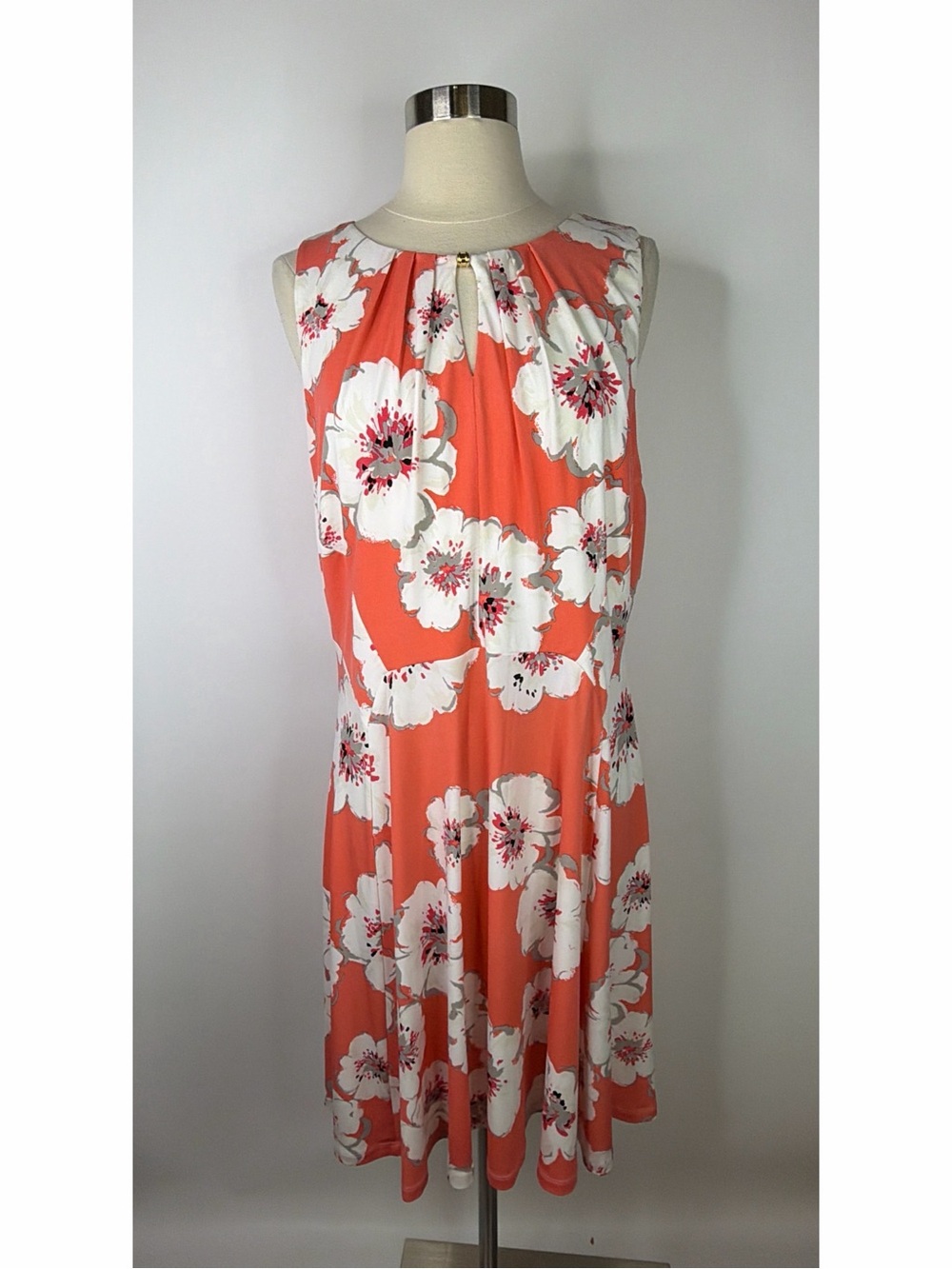 Ivanka Trump Sleeveless jersey Floral Midi Dress
